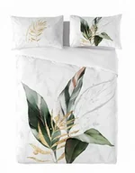 Pościel - Matex Pościel satynowa 160x200 liście biała zielona Prestige 1 - miniaturka - grafika 1