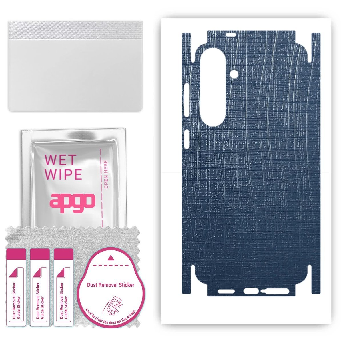 Folia naklejka skórka strukturalna na TYŁ+BOKI do Samsung Galaxy S24+ Plus - Tkanina Granatowa - apgo SKINS