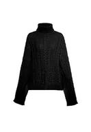 Swetry damskie - myMo Damski sweter z golfem, modny sweter, czarny, M/L, czarny, M - miniaturka - grafika 1