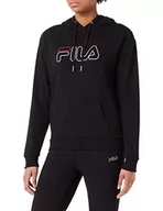 Bluzy damskie - FILA Damska bluza z kapturem, czarna, L, czarny, L - miniaturka - grafika 1