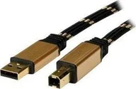 Kable USB - Kabel USB Roline USB-A - 3 m Czarny Złoty (JAB-2092201) - miniaturka - grafika 1