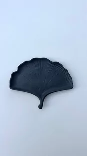 Taca Dekoracyjna Liść Miłorzębu Czarny - Tace i patery - miniaturka - grafika 1