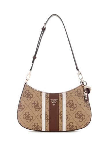 GUESS Noelle II torba na ramię z zamkiem błyskawicznym, Logo Latte/brązowy, One Size