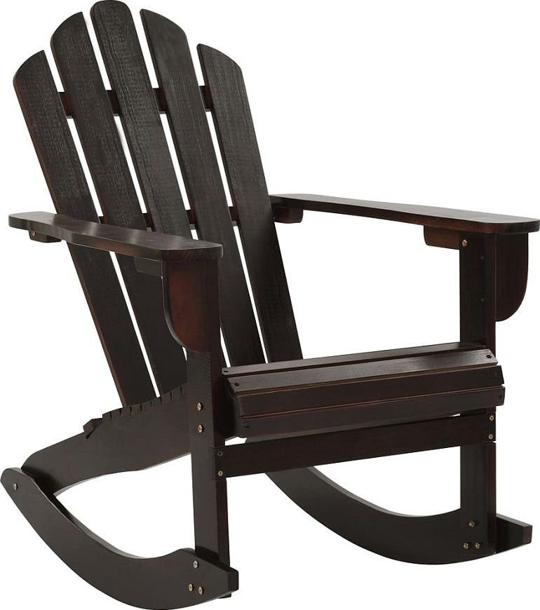 Elior Drewniane bujane krzesło ogrodowe Daron - brązowe E5521