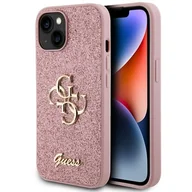 Etui i futerały do telefonów - Guess GUHCP15SHG4SGP iPhone 15 6.1" różowy/pink hardcase Glitter Script Big 4G - miniaturka - grafika 1