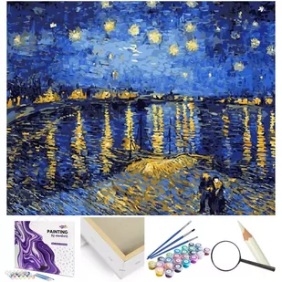 Gwiaździsta Noc Nad Rodanem. Van Gogh - Malowanie po numerach - miniaturka - grafika 1