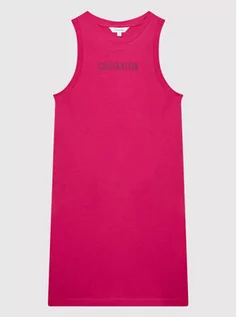 Sukienki - Calvin Klein Swimwear Sukienka letnia KY0KY00005 Różowy Regular Fit - grafika 1