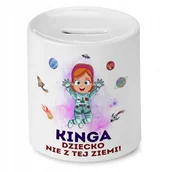 Skarbonki - Skarbonka 330 ml Dla Kingi Córki Dziecka z Nadrukiem ze Zdjęciem + Opakowanie na prezent (wzór 01) - miniaturka - grafika 1