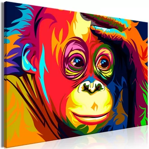 Obraz - Kolorowy orangutan (1-częściowy) szeroki (rozmiar 90x60) - Obrazy i zdjęcia na płótnie - miniaturka - grafika 1