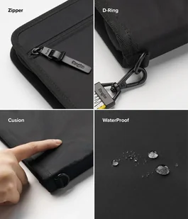 Ringke Smart Zip Pouch uniwersalne etui na laptopa tablet (do 13'') podstawka torba organizer beżowy - Etui i futerały do telefonów - miniaturka - grafika 6