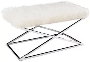 Ławka TUTUMI BC-1518-1, biała/chrom, 52x100x52 cm - Ławki do przedpokoju - miniaturka - grafika 1