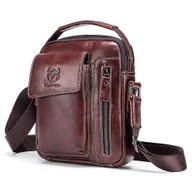 Torby podróżne - BULLCAPTAIN 037 Duża torba Crossbody Torba na ramię Torba podróżna ze skóry bydlęcej Ciemny brąz Dark Brown - miniaturka - grafika 1