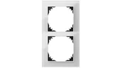 Klawisze i ramki - Vestra Ramka podwójna szkło IP20 biały 3872-62 - miniaturka - grafika 1