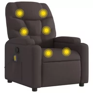 Fotele i pufy dla dzieci - ﻿Rozkładany fotel masujący, ciemnobrązowy, obity tkaniną - miniaturka - grafika 1