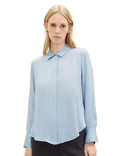 Satynowa bluzka damska TOM TAILOR basic, 26320-niebieski stonington, 44 - Bluzki damskie - miniaturka - grafika 1