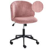 Fotele i krzesła biurowe - Beliani Krzesło biurowe MILES Sztruks Różowy - miniaturka - grafika 1