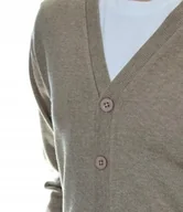 Swetry męskie - Sweter męski rozpinany kardigan na guziki w szpic wełniany z wełny M 524 - miniaturka - grafika 1