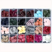 Inne - 576 Szt. Błyszczące, Krótkie Naciśnięcie Na Paznokcie Dla Kobiet, Akrylowe Krótkie Kwadratowe Sztuczne Paznokcie, Sztuczne Paznokcie Z Pełnym - miniaturka - grafika 1