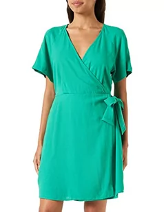 VERO MODA Damska sukienka Vmmymilo Ss Wide Wrap Short Dress WVN Ga, jasnozielony, S - Sukienki - miniaturka - grafika 1