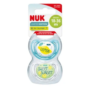 Nuk 177170 SMOCZEK SILIKONOWY FRUITS 18-36 2SZT/PUDEŁKO - Smoczki uspokajające - miniaturka - grafika 1
