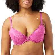 Biustonosze - Emporio Armani Bielizna damska Push Up biustonosz zdejmowana. Podkładki 2 pętelki wieczna koronka, azalia, 38B - miniaturka - grafika 1