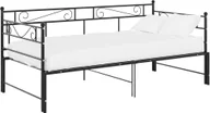 Łóżka - vidaXL Łóżko dzienne rozkładane czarne metalowe 90x200 cm - miniaturka - grafika 1
