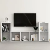 Szafki RTV - vidaXL Lumarko 3-cz. zestaw szafek TV, biały, płyta wiórowa 3080015 - miniaturka - grafika 1