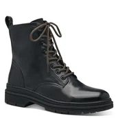 Botki damskie - Botki damskie jesienne ocieplane skórzane czarne Tamaris 25230-37 - miniaturka - grafika 1