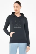 Bluzy sportowe damskie - Bluza damska bambusowa z kapturem Viking Panaka 1900 grantowy - miniaturka - grafika 1