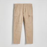 Spodnie męskie - Reserved - Spodnie cargo slim fit - Beżowy - miniaturka - grafika 1