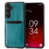 Etui i futerały do telefonów - SURAZO Etui na telefon komórkowy Samsung Galaxy S24 z prawdziwej skóry premium – odporne na uderzenia skórzane etui na telefon komórkowy z przegródką na karty, breloczkiem do kluczy; etui typu bumper, - miniaturka - grafika 1