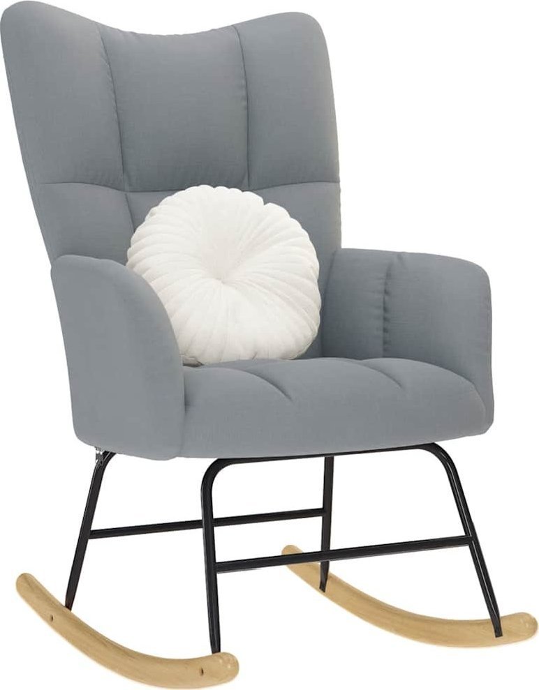 VidaXL Fotel bujany, jasnoszary, tapicerowany tkaniną
