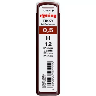 Rotring GRAFIT POLIMEROWY TIKKY H 0,5mm S0312660 - Wkłady do długopisów - miniaturka - grafika 1