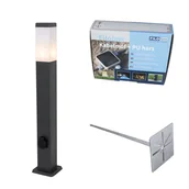 Lampy ogrodowe - QAZQA Lampa zewnętrzna ciemnoszara 80 cm z gniazdkiem IP44 - Malios - miniaturka - grafika 1