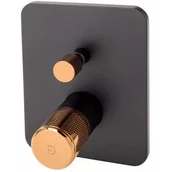 Baterie wannowe i prysznicowe - FDesign Ardesia bateria wannowo-prysznicowa podtynkowa różowe złoto/czarny mat FD1-ARD-7P-25 - miniaturka - grafika 1