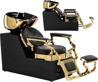 Myjki fryzjerskie - Myjnia myjka fryzjerska barberska Bari Gold do salonu fryzjerskiego barberskiego ruchoma misa ceramiczna armatura bateria słuchawka - miniaturka - grafika 1