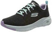 Sneakersy damskie - Skechers Damskie sneakersy Arch Fit Comfy Wave, Black Knit Lavender Trim, 36 EU - miniaturka - grafika 1