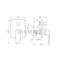 Baterie podtynkowe - Invena BATERIA NATRYSKOWA PODTYNKOWA 15,2 x12,2 cm 2-FUNKCYJNA ,czarny mat SIROS BP-90-4K2-A - miniaturka - grafika 1