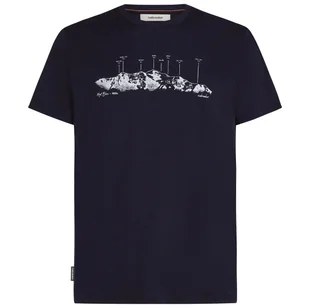 Koszulka męska Icebreaker Men Merino 150 Tech Lite SS Tee The Peaks Rozmiar: L / Kolor: ciemnoniebieski - Koszulki sportowe męskie - miniaturka - grafika 1