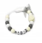 Akcesoria do smoczków - Zawieszka smoczka z imieniem DAWID prezent GADŻET - miniaturka - grafika 1