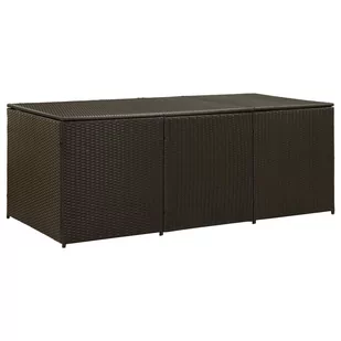 vidaXL Skrzynia ogrodowa z polirattanu, 180 x 90 x 75 cm, brązowa vidaXL - Pozostałe meble ogrodowe - miniaturka - grafika 1