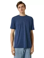 Koszulki męskie - Koton Męski T-shirt Basic Crew Neck Short Sleeve Slim Fit, Mid Indigo (740), S - miniaturka - grafika 1