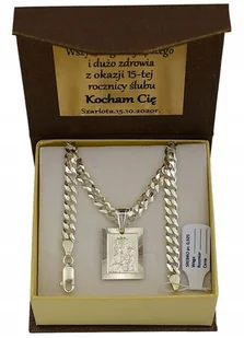 Łańcuszek Męski Srebrny Pancerka 5,00 mm z Medalikiem pr 925 Grawer Gratis - Łańcuszki Łańcuszek Męski Srebrny Pancerka 5,00 mm z Medalikiem pr 925 Grawer Gratis - Łańcuszki - miniaturka - grafika 1