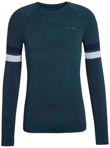 FALKE Mężczyźni Warstwa podstawowa (góra) Maximum Warm Round Neck M L/s Sh materiał funkcyjny szybkoschnące termoaktywne1 Sztuka, Zielony Holly 7385 Trend, M