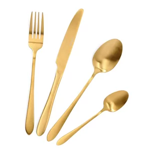 Sztućce KOMPLET 4 OS ABELE złote 16 szt GOLD HOMLA - Zestawy sztućców - miniaturka - grafika 1