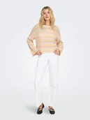 Swetry damskie - ONLY Sweter w kolorze beżowo-żółto-jasnoróżowym - miniaturka - grafika 1