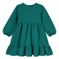 Sukienki - Sukienka z falbanką, turkusowa 134 - miniaturka - grafika 1