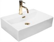 Umywalki - Rea Bonita umywalka 51x36 cm nablatowa/ścienna prostokątna biała REA-U5521 - miniaturka - grafika 1