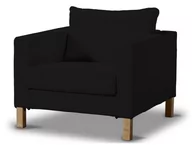 Pokrowce na meble - Dekoria pl pl Pokrowiec na fotel Karlstad krótki Black czarny) 89 x 89 x 64 cm Cotton Panama 619-702-09 - miniaturka - grafika 1