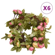Dekoracje domu - vidaXL Sztuczne girlandy kwiatowe, 6 szt., różowe, 215 cm - miniaturka - grafika 1